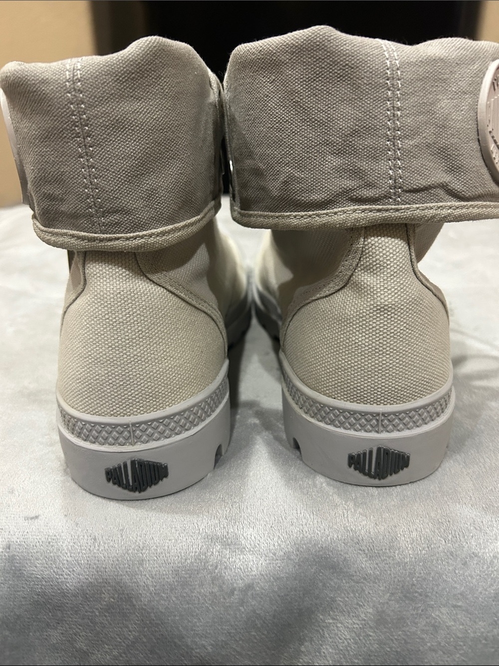Palladium Canvas High-Top Boots in Light Beige - Picture 4 of 8
